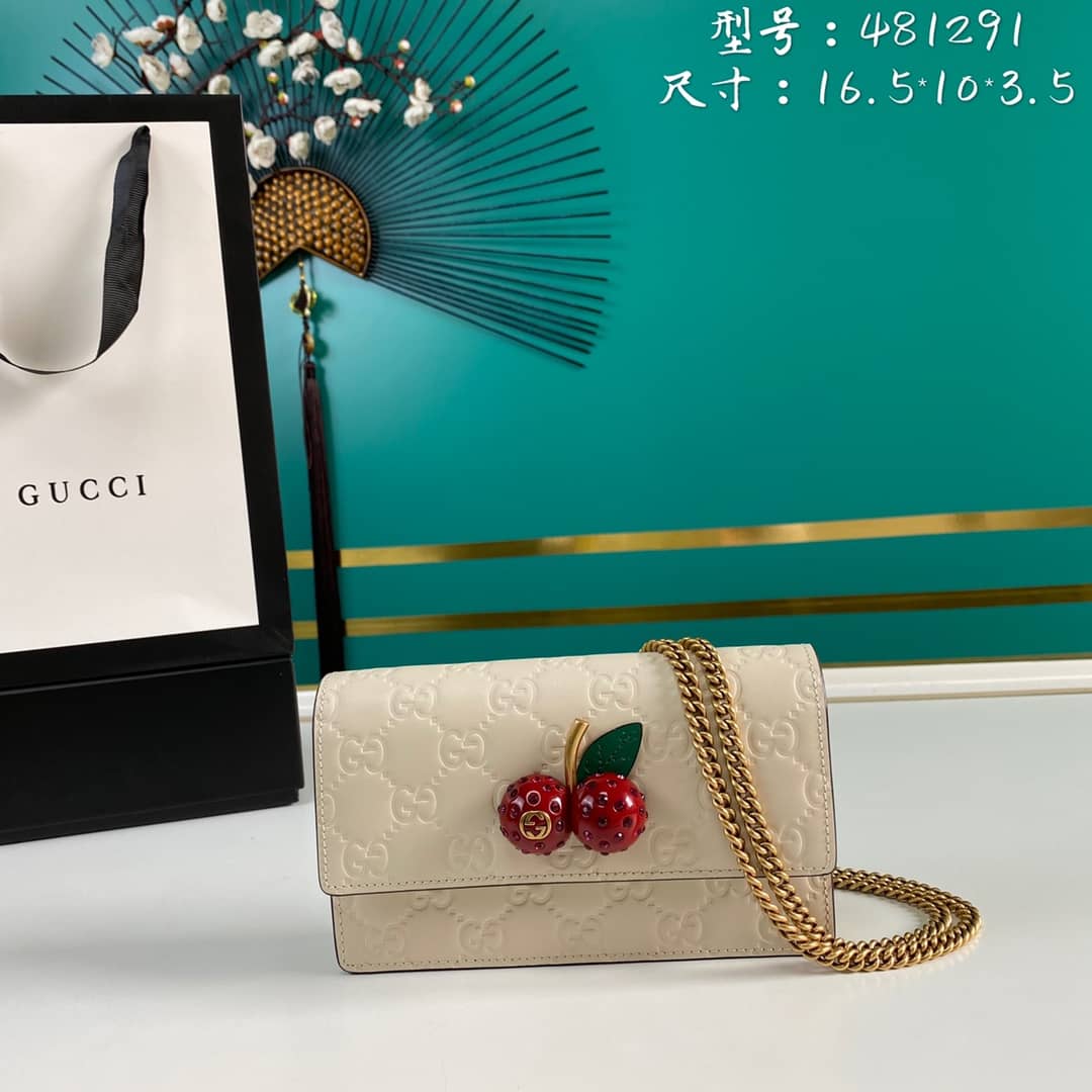 Best Replica Gucci Supreme GG Mini Bag With Cherries Replica 481291 - Colareps
