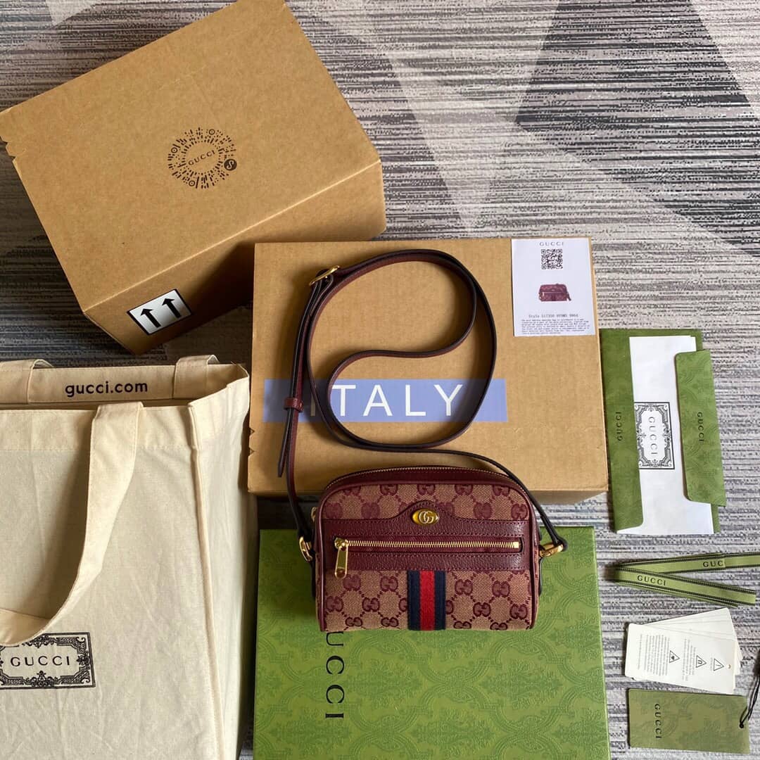 Best Replica Gucci Ophidia GG Supreme Mini Shoulder Bag Replica Red 517350 - Colareps