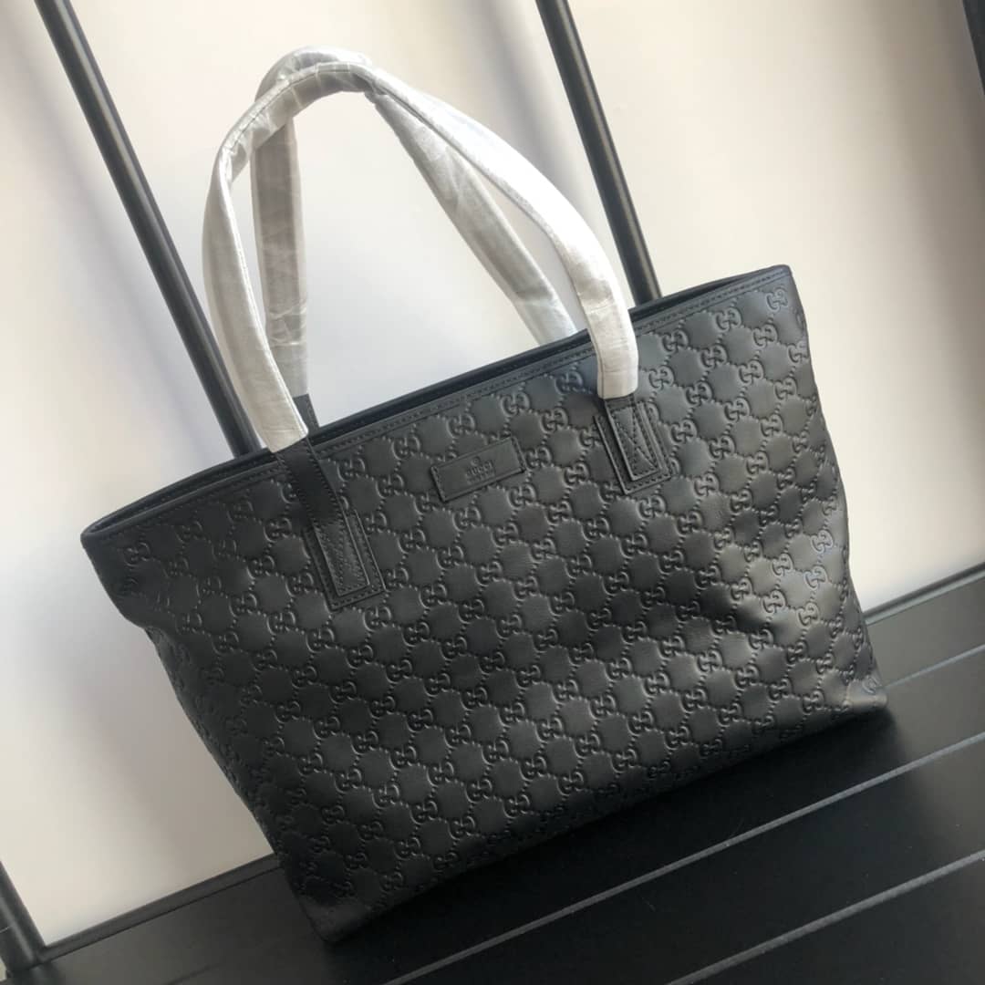 Best Replica Gucci GG Plus Large Zip Top PVC Replica Tote Black 211137 - Colareps