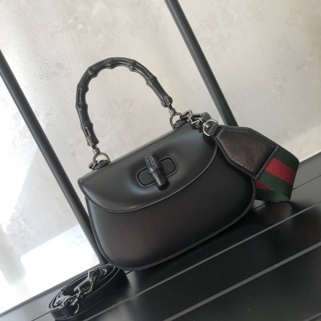 Best Replica Gucci Bamboo 1947 Small Top Handle Bag 675797 Black Replica - Colareps