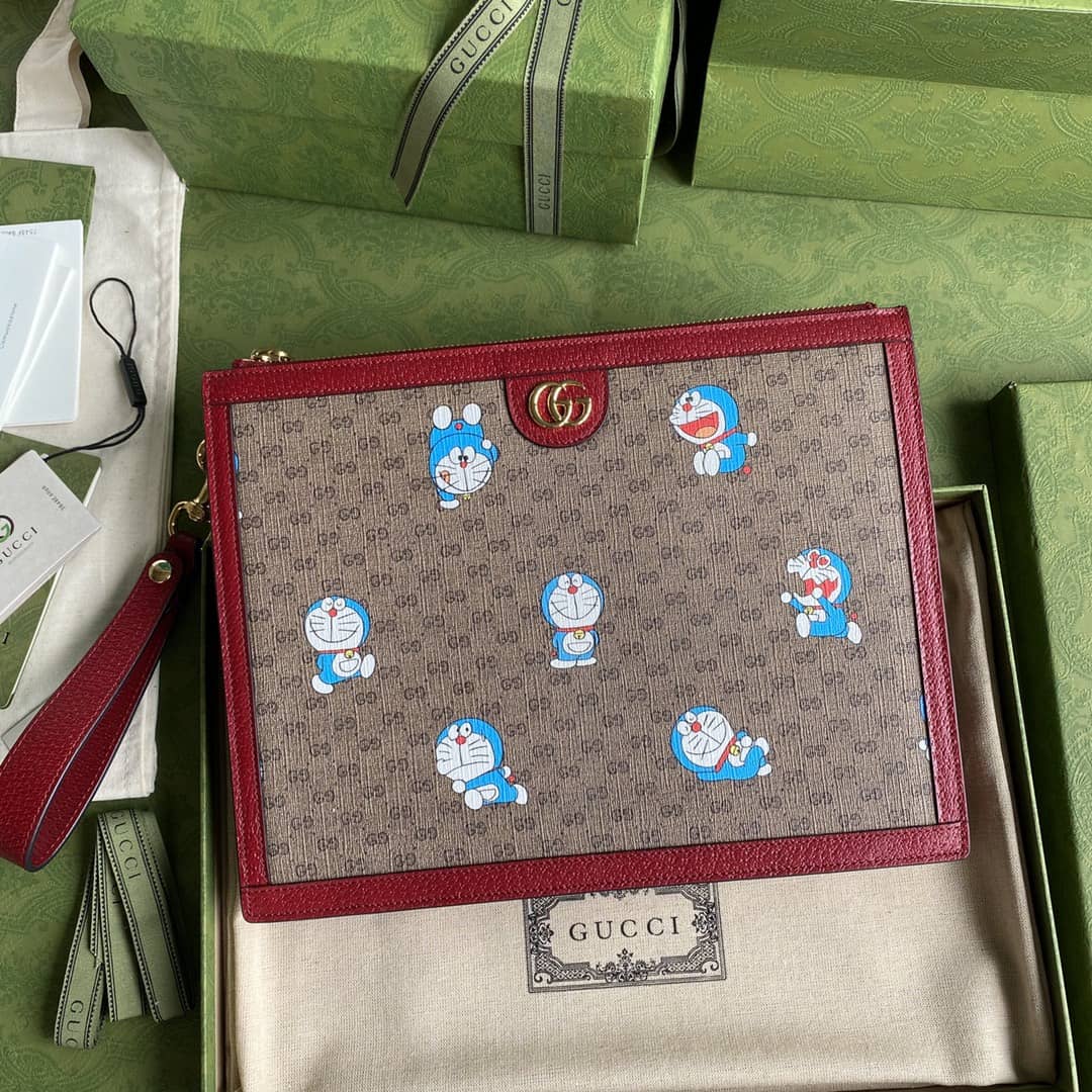 Best Replica Gucci Doraemon x Gucci Pouch Clutch Replica  647804 - Colareps