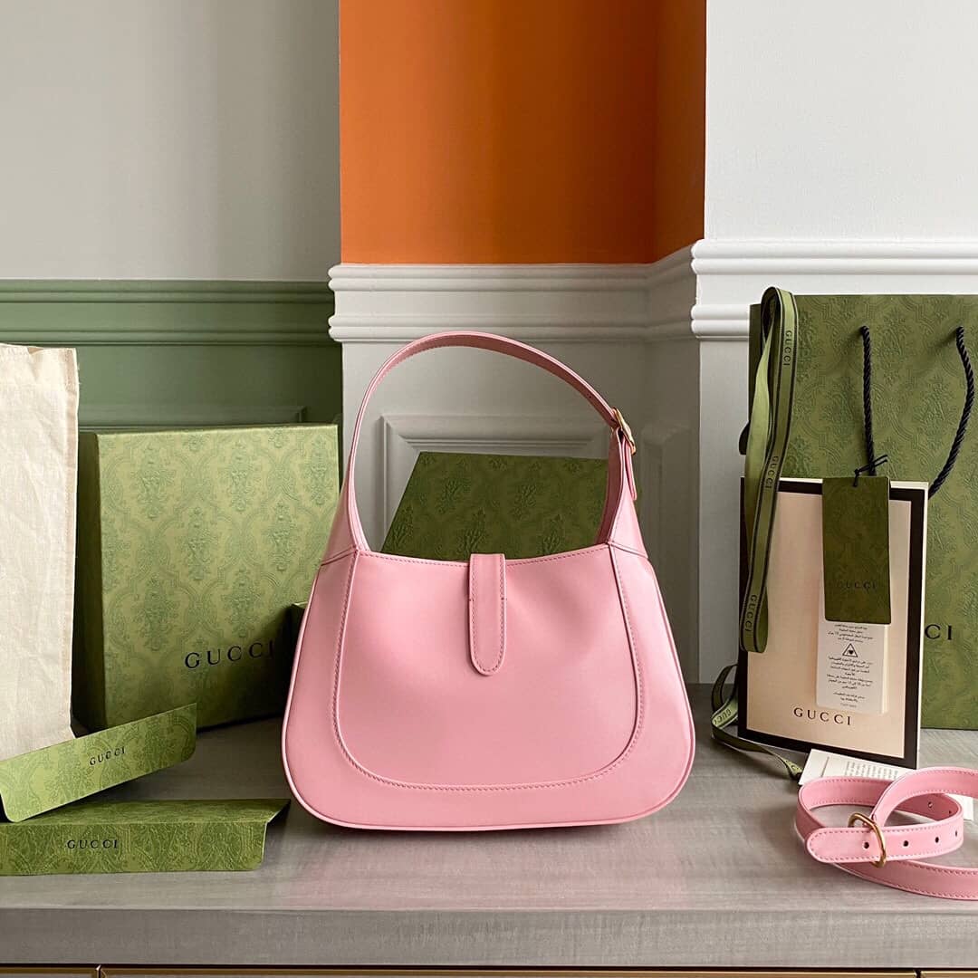 Best Replica Gucci GG Jackie 1961 Small Hobo Shoulder Bag Replica Pink 636709 - Colareps