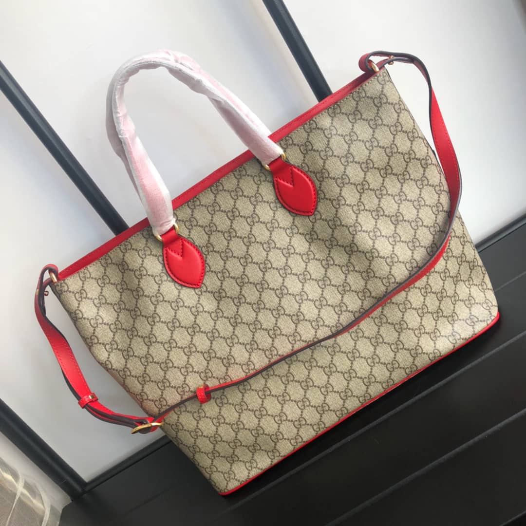 Best Replica Gucci Soft GG Supreme Baby Changing Bag Replica Red 457356 - Colareps