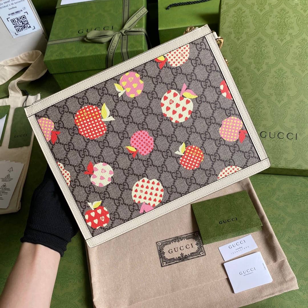 Best Replica Gucci Purse Dupes Les Pommes Zip Pouch 664113 - Colareps