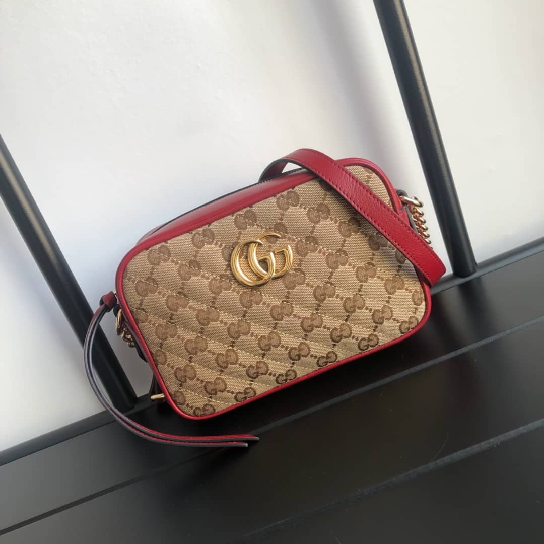 Best Replica Gucci GG Marmont Matelassé Mini Bag Replica Brown 448065 - Colareps