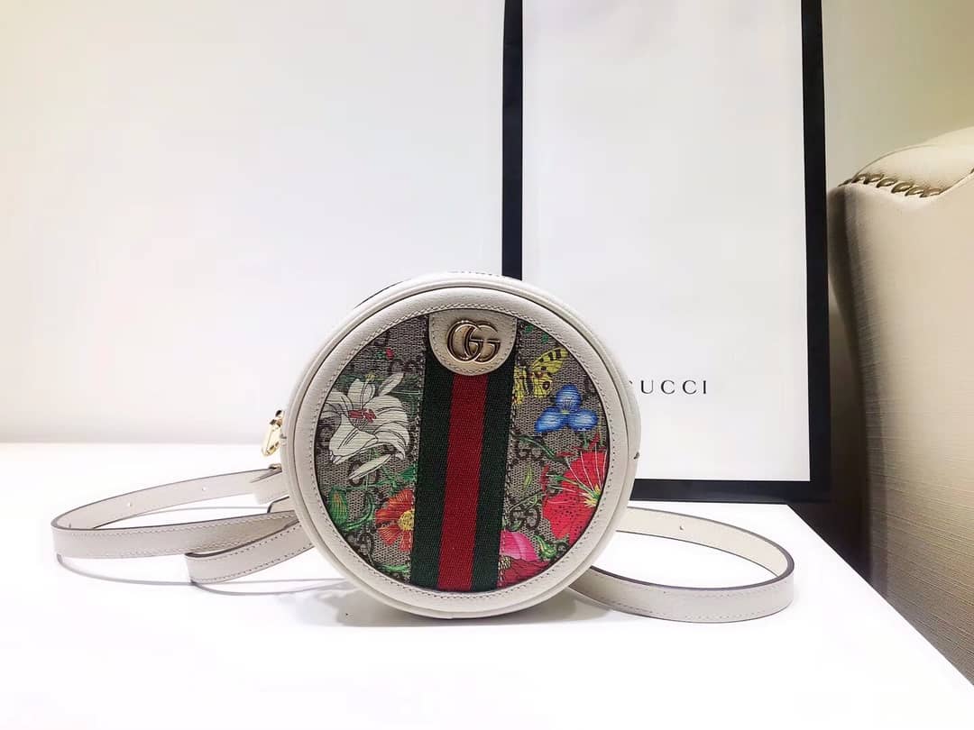 Best Replica Gucci Ophidia GG Flora Mini Replica Backpack White 598661 - Colareps