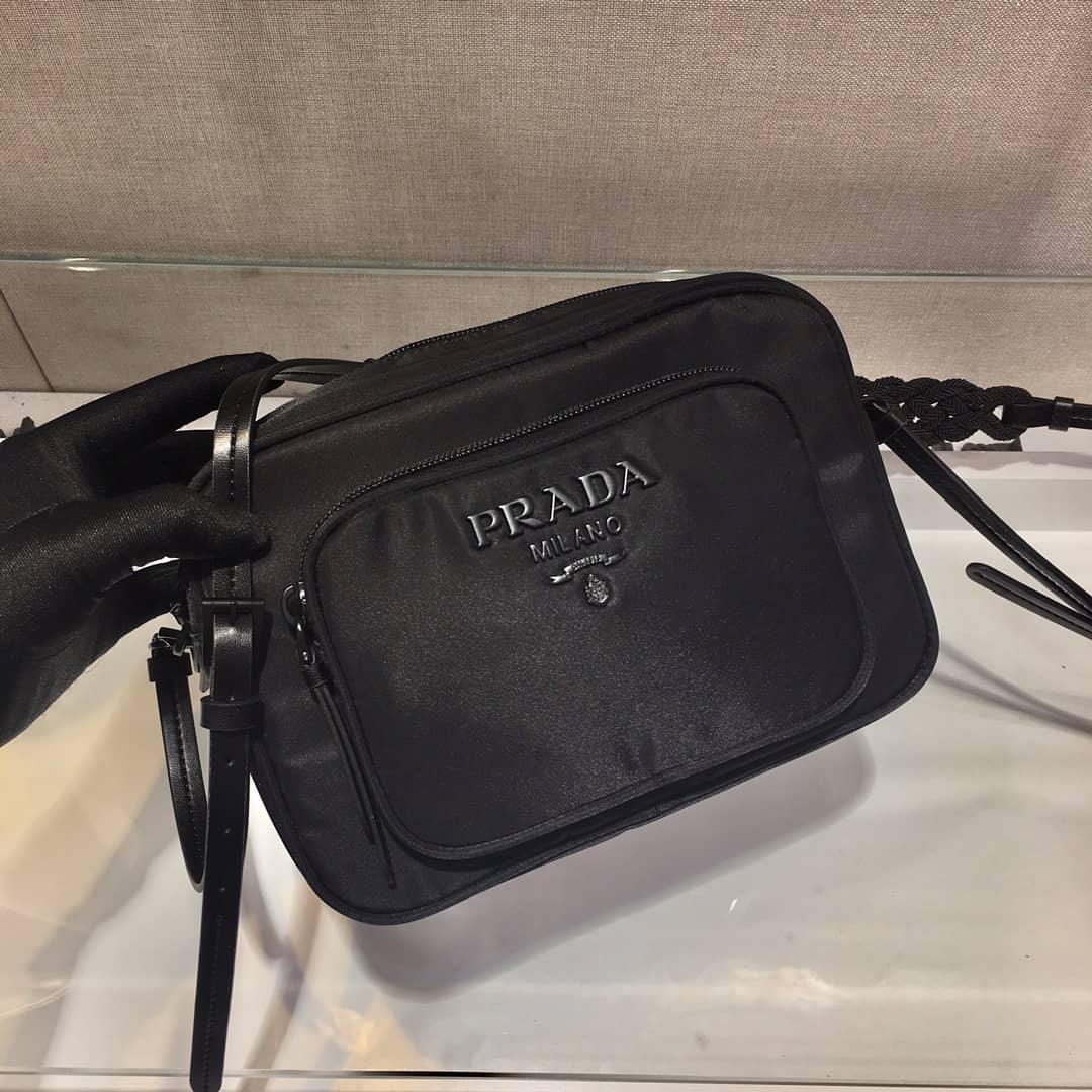 Best Replica Prada Replica Nylon Saffiano Leather Camera Bag - Colareps