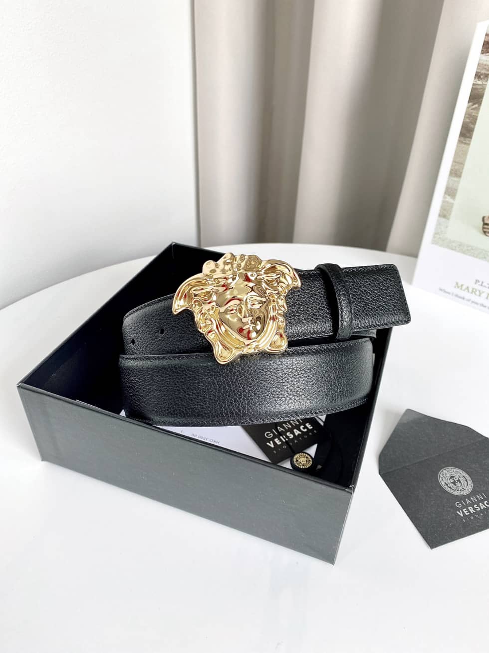 Best Replica 7 Star Versace Leather Belt 38mm - Colareps