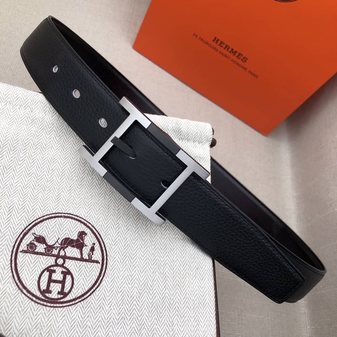 Best Replica 7 Star Hermes Leather Belt 32mm - Colareps