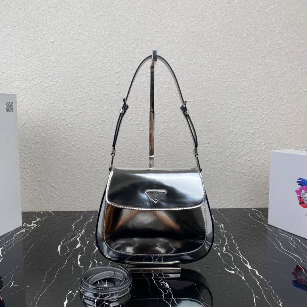 Best Replica Prada Cleo Bag Dupe Brushed Leather Flap Shoulder Bag - Colareps
