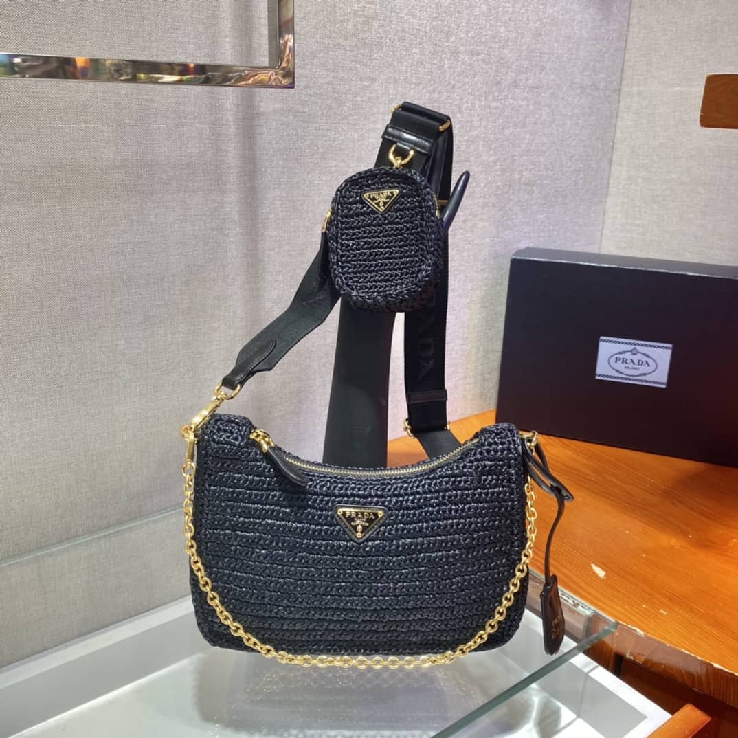 Best Replica Prada Re-edition 2005 Raffia Replica Bag - Colareps