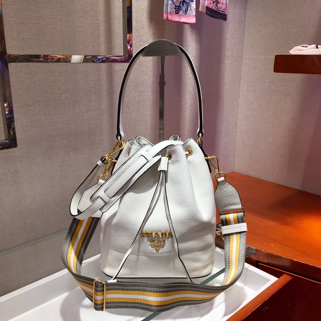 Best Replica Prada Leather Replica Bucket Bag - Colareps