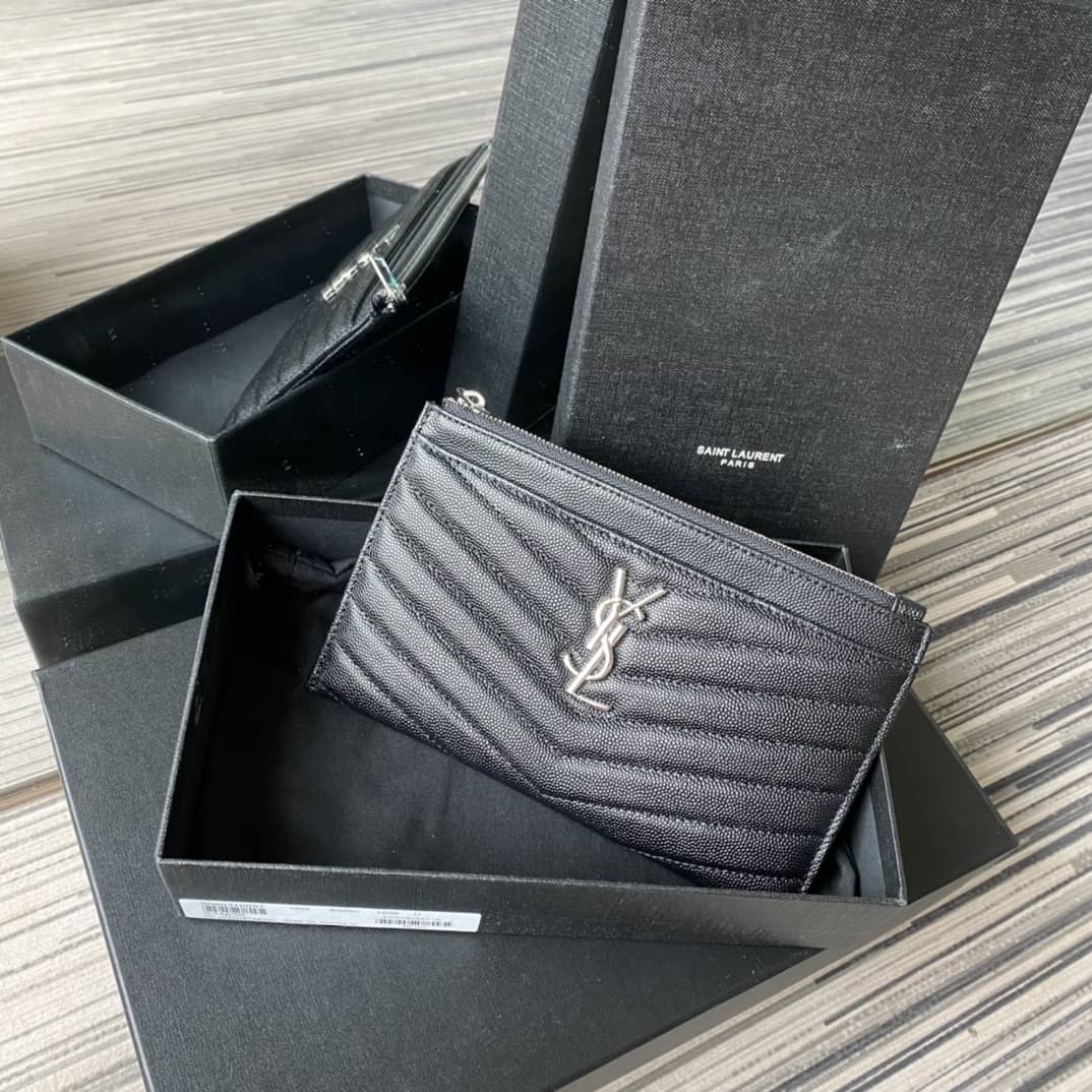 Best Replica YSL Clutch Replica Monogram Bill Pouch Black Metal - Colareps