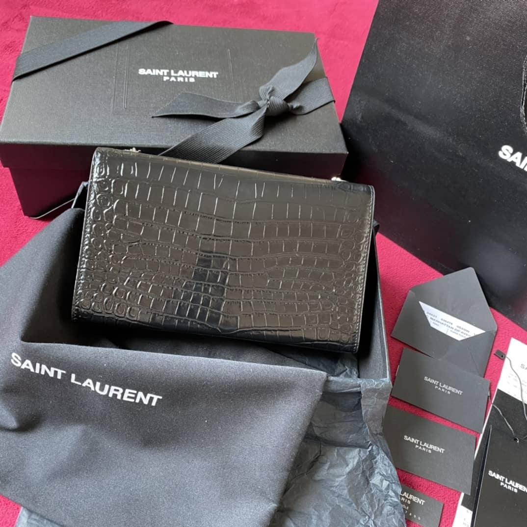 Best Replica YSL Monogram Kate Tassel Embossed Crocodile Shiny Leather Cohotbag - Colareps