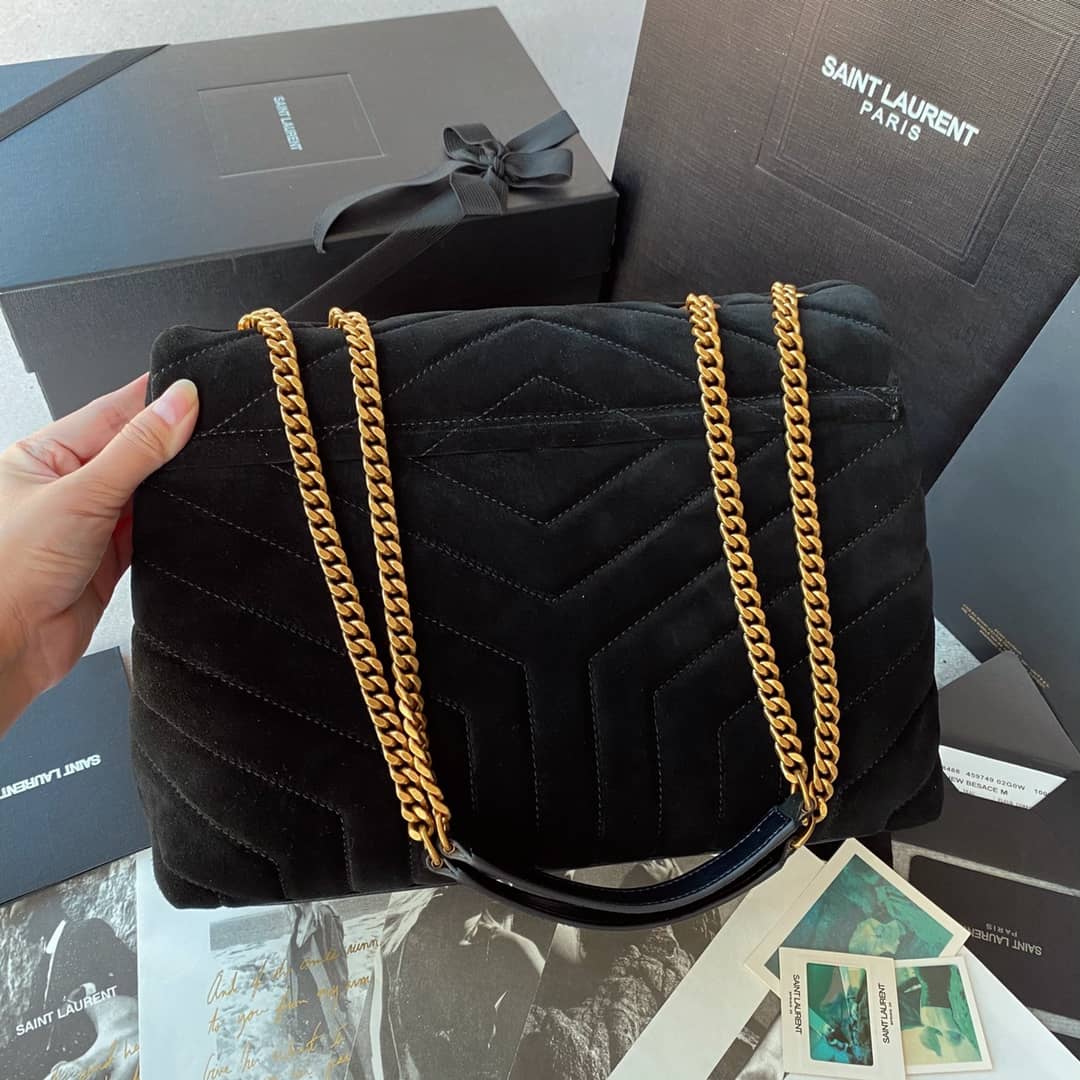 Best Replica Saint Laurent Bag Dupe Loulou Monogram Quilted Velvet Shoulder Bag - Colareps