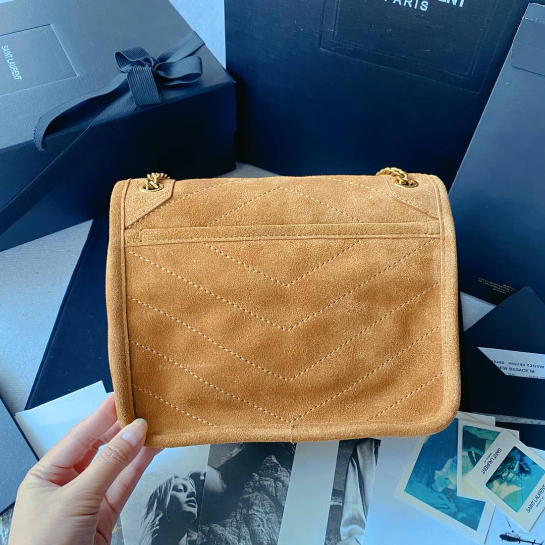 Best Replica YSL Dupes Bags Niki Small In Suede Leather Caramel Bag(ColaReps) - Colareps