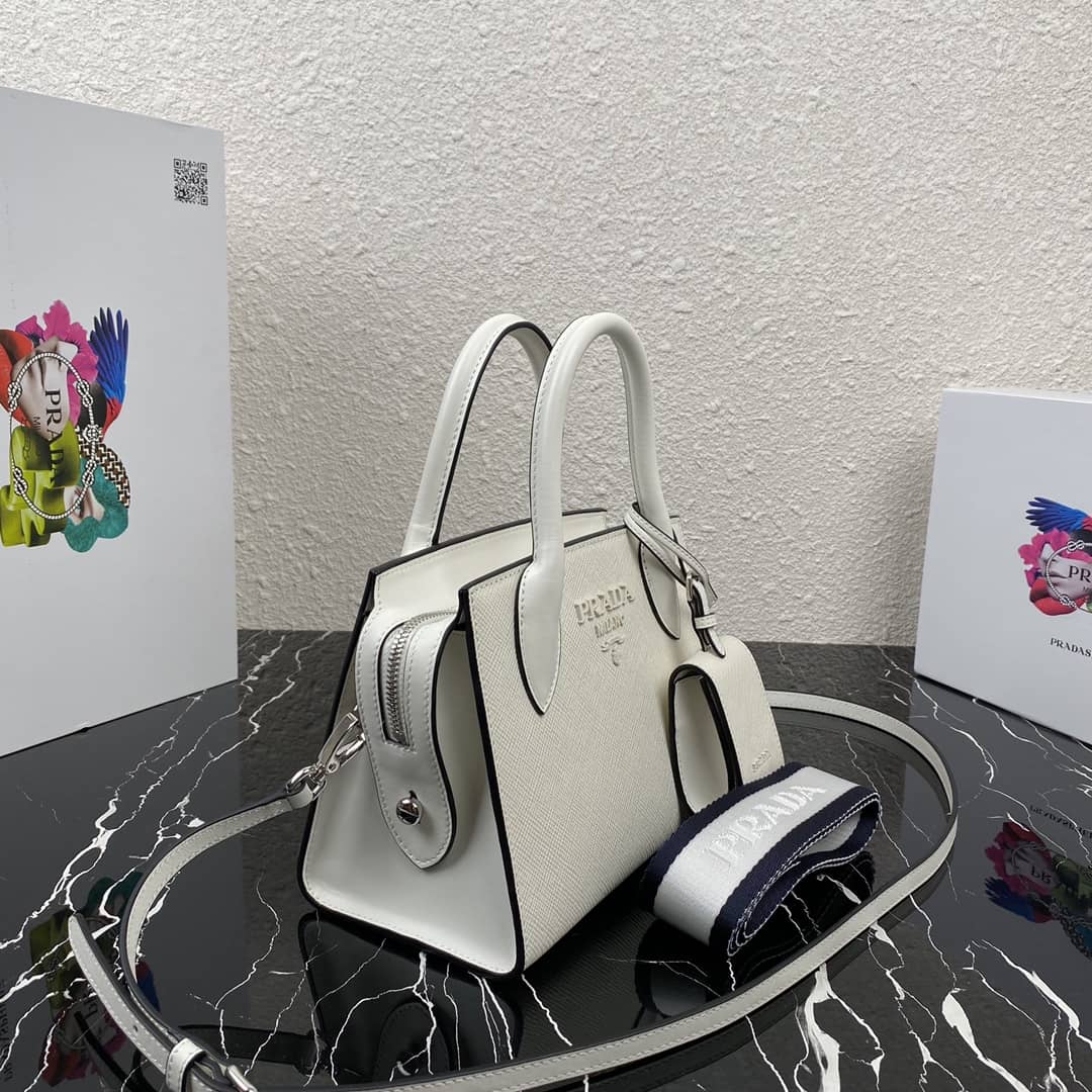 Best Replica Prada Saffiano Leather Monochrome Replica Bag - Colareps