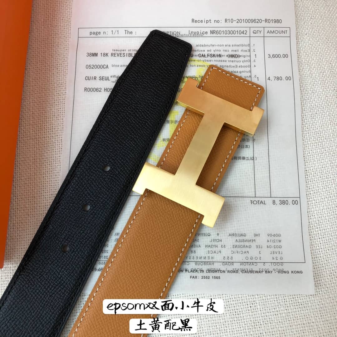 Best Replica Fake Hermes Logo Belt 38mm - Colareps