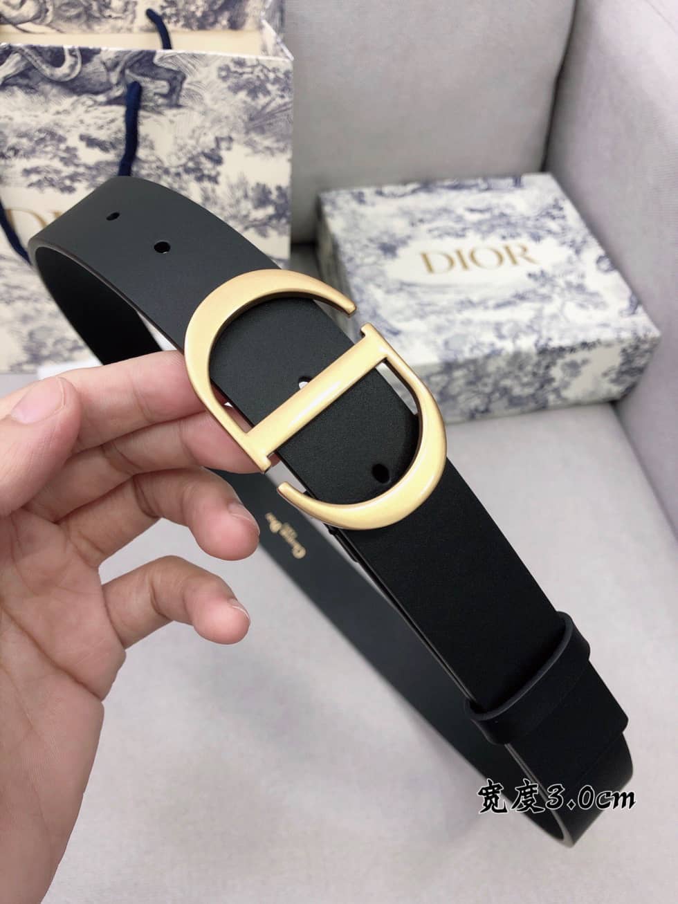 Best Replica 7 Star Dior Leather Belt 30mm - Colareps