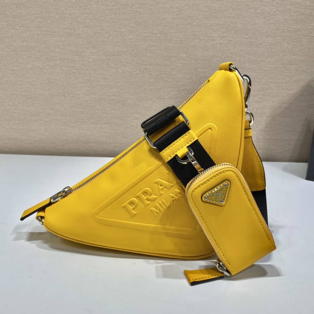Best Replica Prada Leather Triangle Replica Shoulder Bag - Colareps
