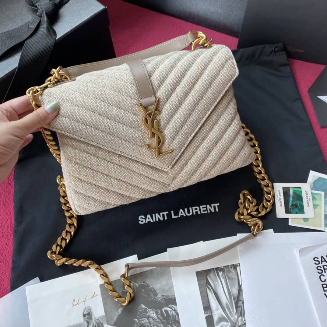 Best Replica YSL Dupes Bags Saint Laurent YSL Quilted Monogram College Shoulder Bag - Colareps