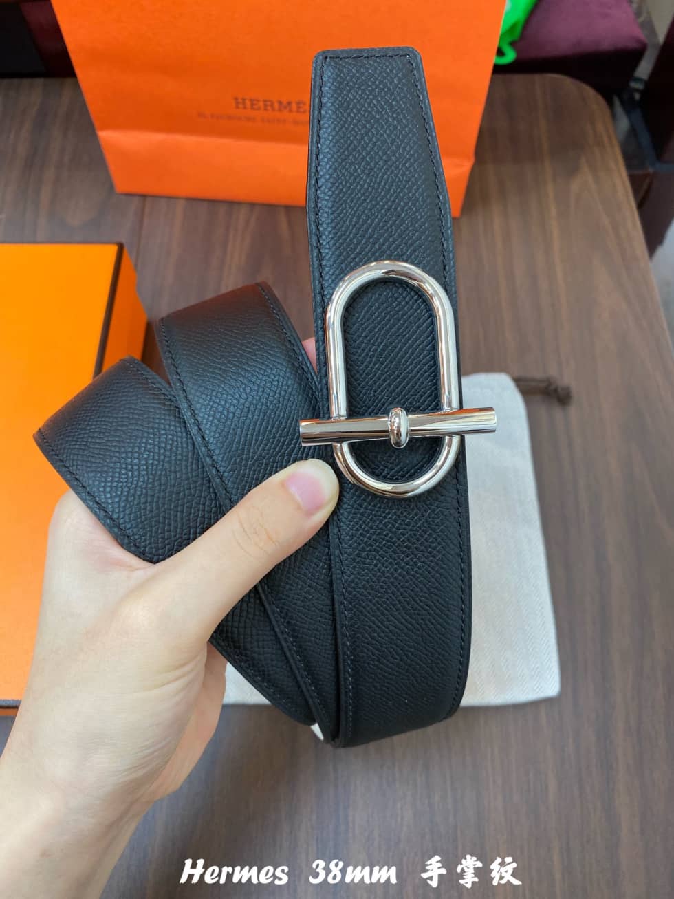 Best Replica 7 Star Hermes Leather Belt 38mm - Colareps