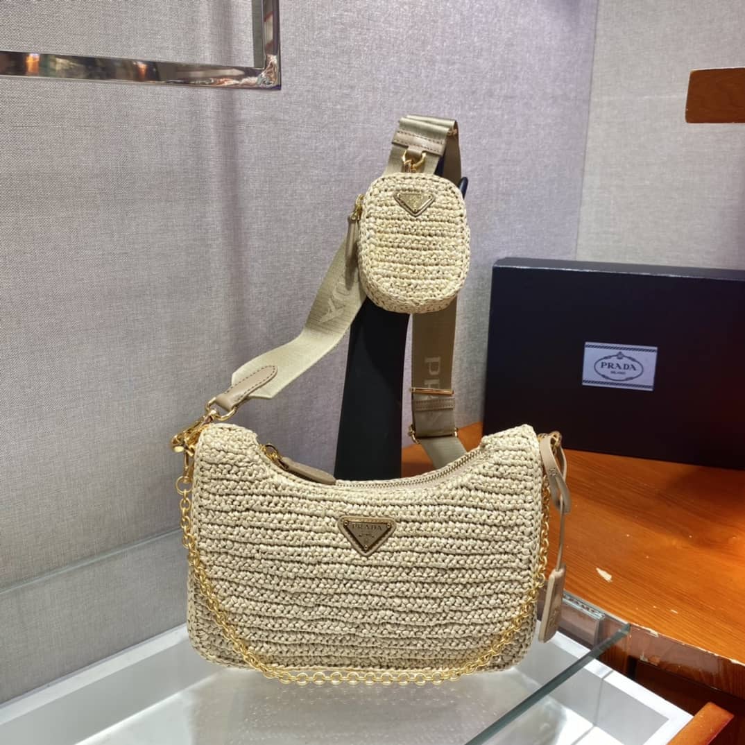 Best Replica Prada Re-edition 2005 Raffia Replica Bag - Colareps