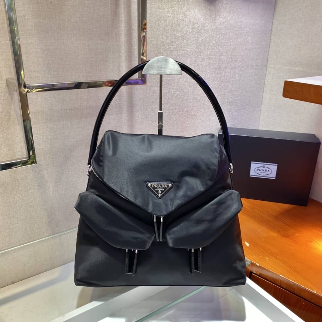Best Replica Prada Signaux Nylon Leather Replica Hobo Bag - Colareps