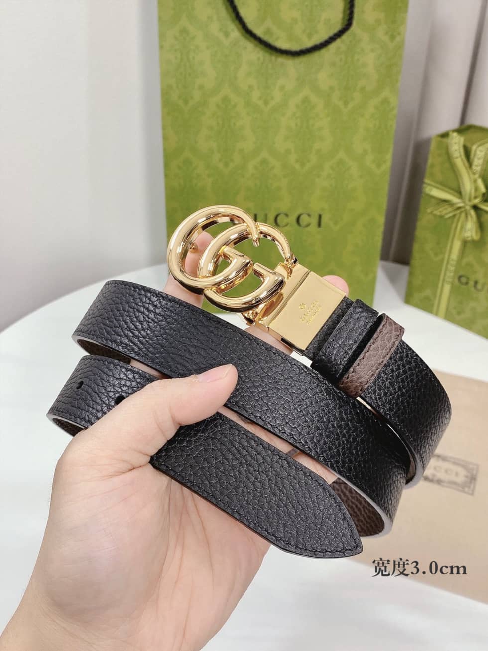 Best Replica Knockoff Gucci Logo Belt 30mm - Colareps