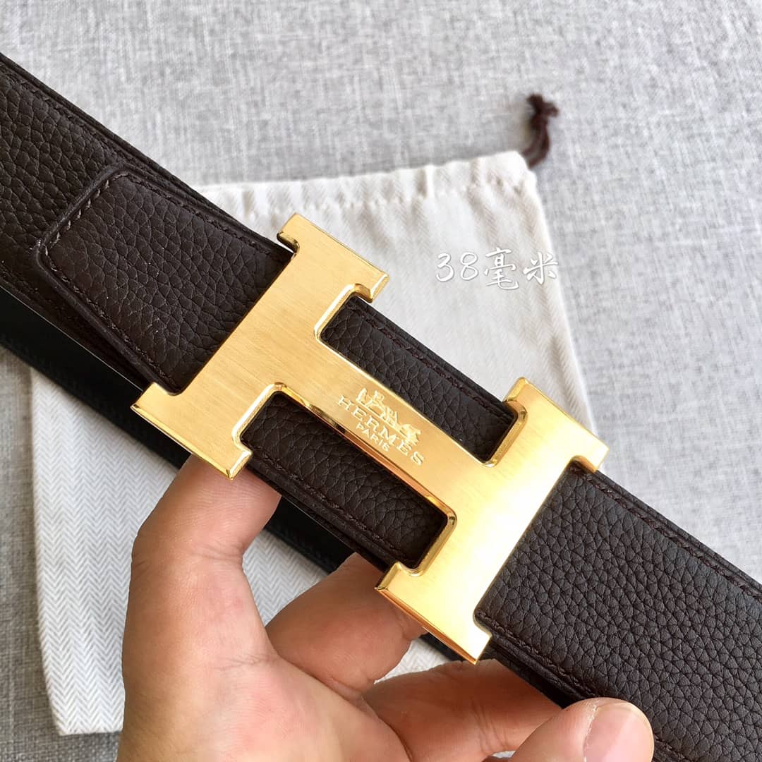 Best Replica 7 Star Hermes Leather Belt 38mm - Colareps