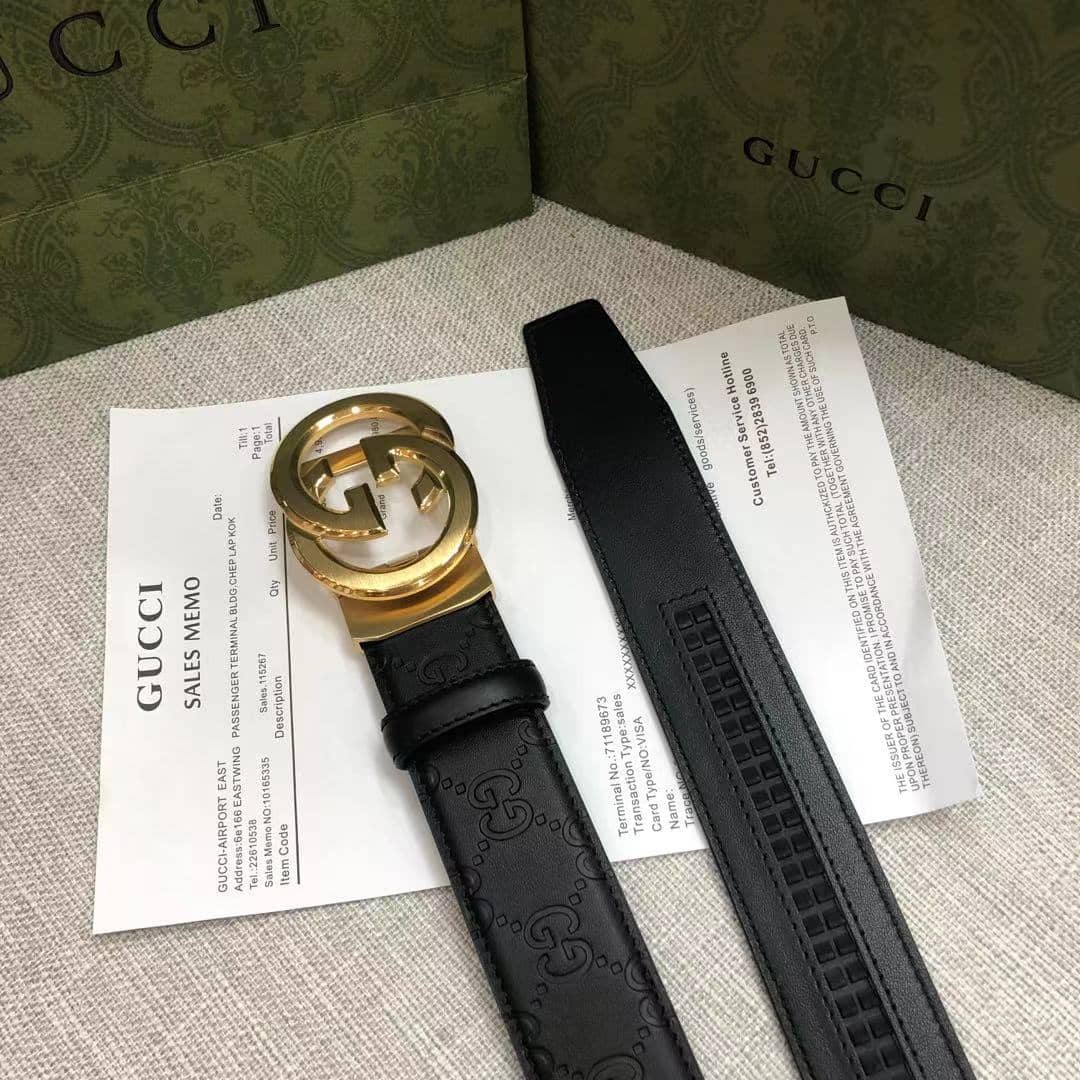 Best Replica Fake Gucci Logo Belt 34mm - Colareps