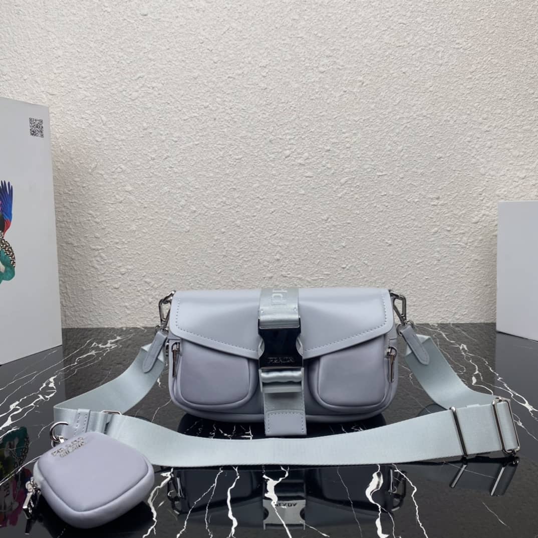Best Replica Prada Pocket Nylon And Brushed Leather Replica Bag - Colareps
