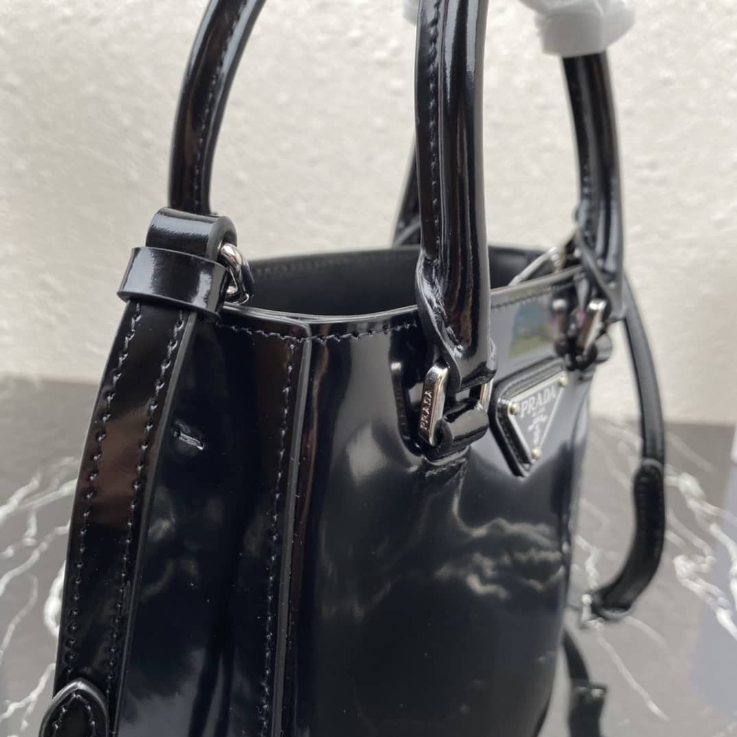 Best Replica Prada Raffia Tote Dupe Small Brushed Leather Replica Tote - Colareps