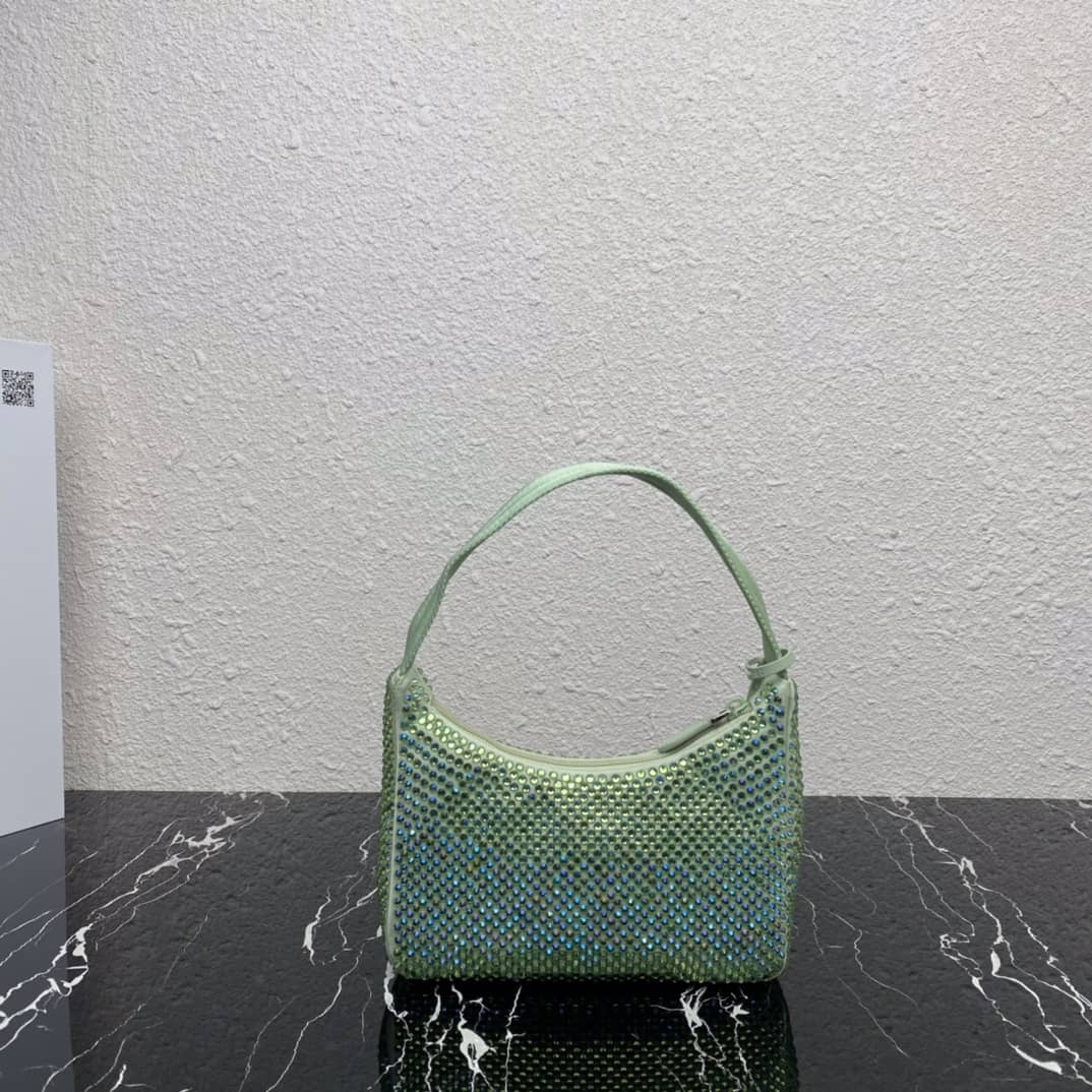 Best Replica Prada Satin Re-Edition 2000 Crystal Mini Hobo - Colareps