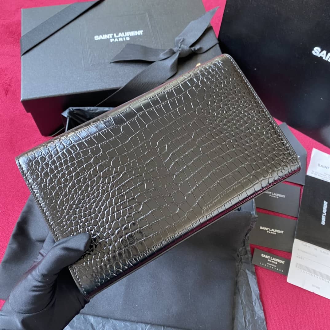 Best Replica YSL Monogram Kate Tassel Embossed Crocodile Shiny Leather Cohotbag - Colareps