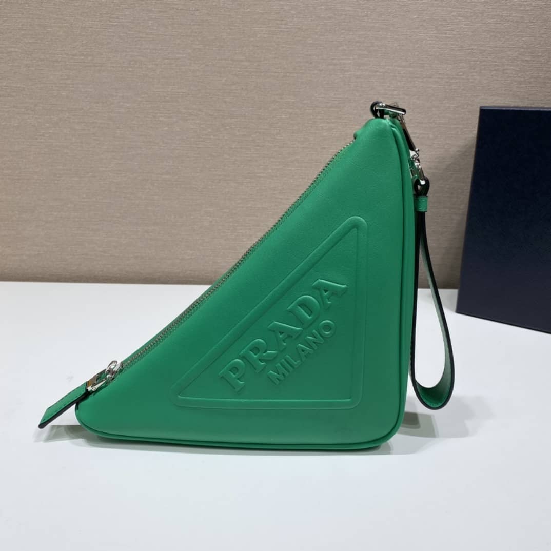 Best Replica Prada Lady Leather Triangle Leather Replica Pouch - Colareps