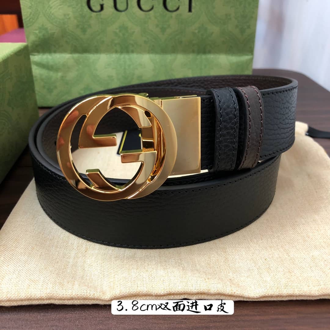 Best Replica Fake Gucci Logo Belt 38mm - Colareps