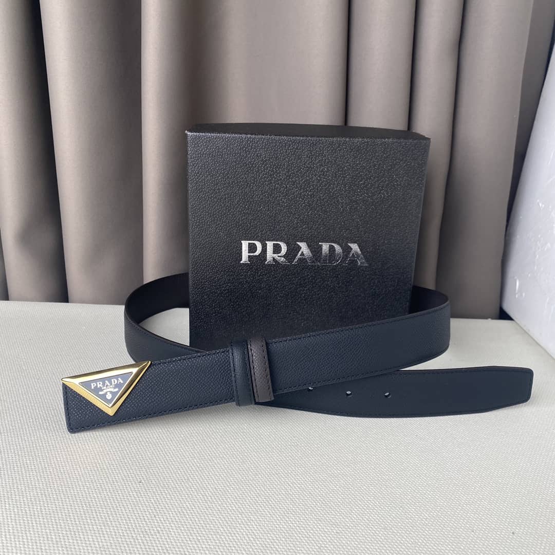 Best Replica 7 Star Prada Leather Belt 35mm - Colareps