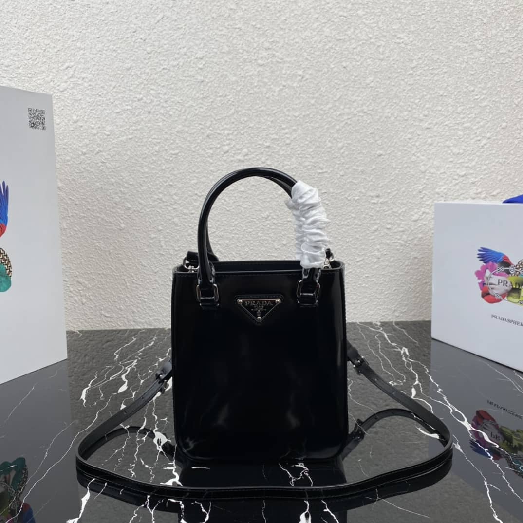 Best Replica Prada Raffia Tote Dupe Small Brushed Leather Replica Tote - Colareps