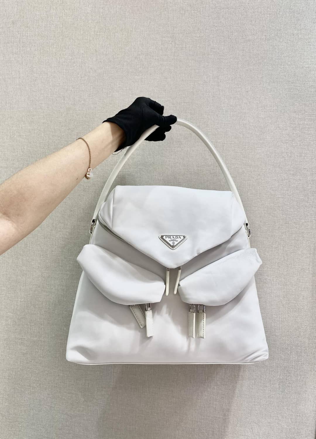 Best Replica Prada Signaux Nylon Leather Replica Hobo Bag - Colareps