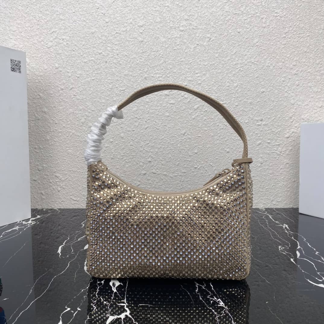 Best Replica Prada Satin Re-Edition 2000 Crystal Mini Hobo - Colareps