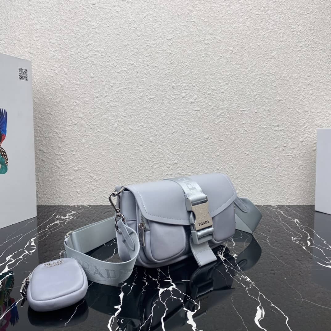 Best Replica Prada Pocket Nylon And Brushed Leather Replica Bag - Colareps