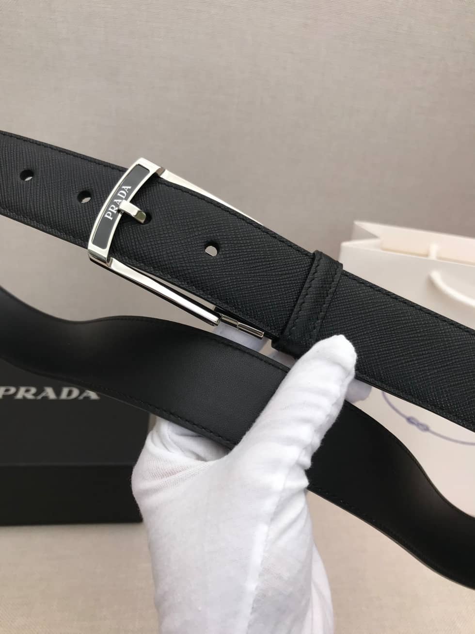 Best Replica Knockoff Prada Logo Belt 35mm - Colareps