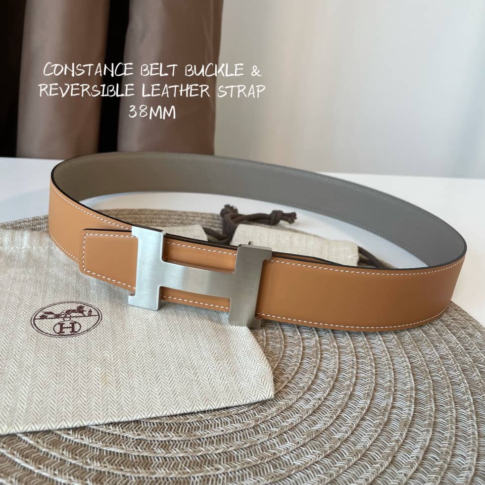 Best Replica 7 Star Hermes Leather Belt 38mm - Colareps
