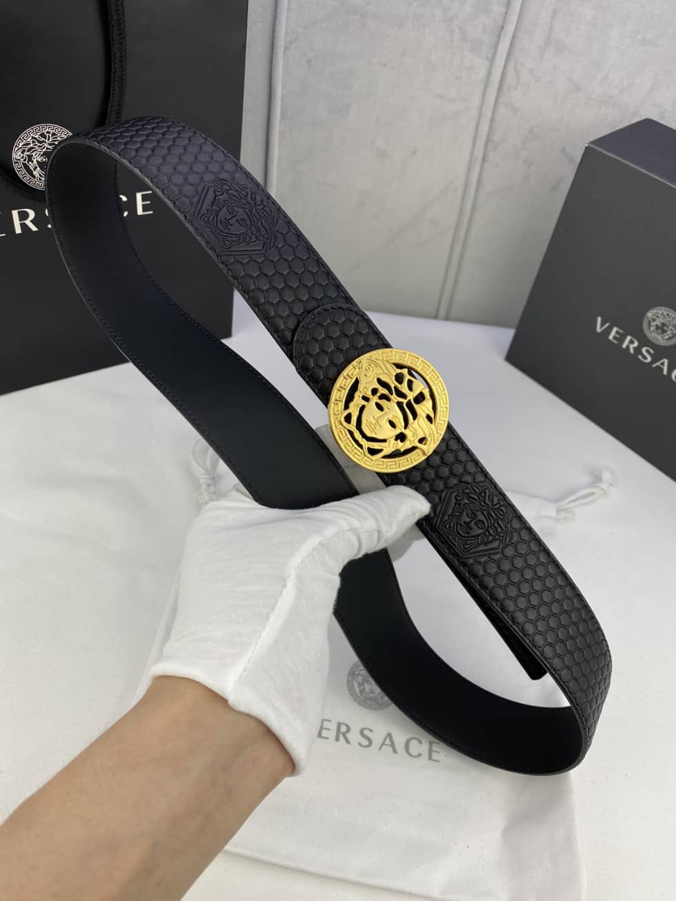 Best Replica Knockoff Versace Logo Belt 40mm - Colareps