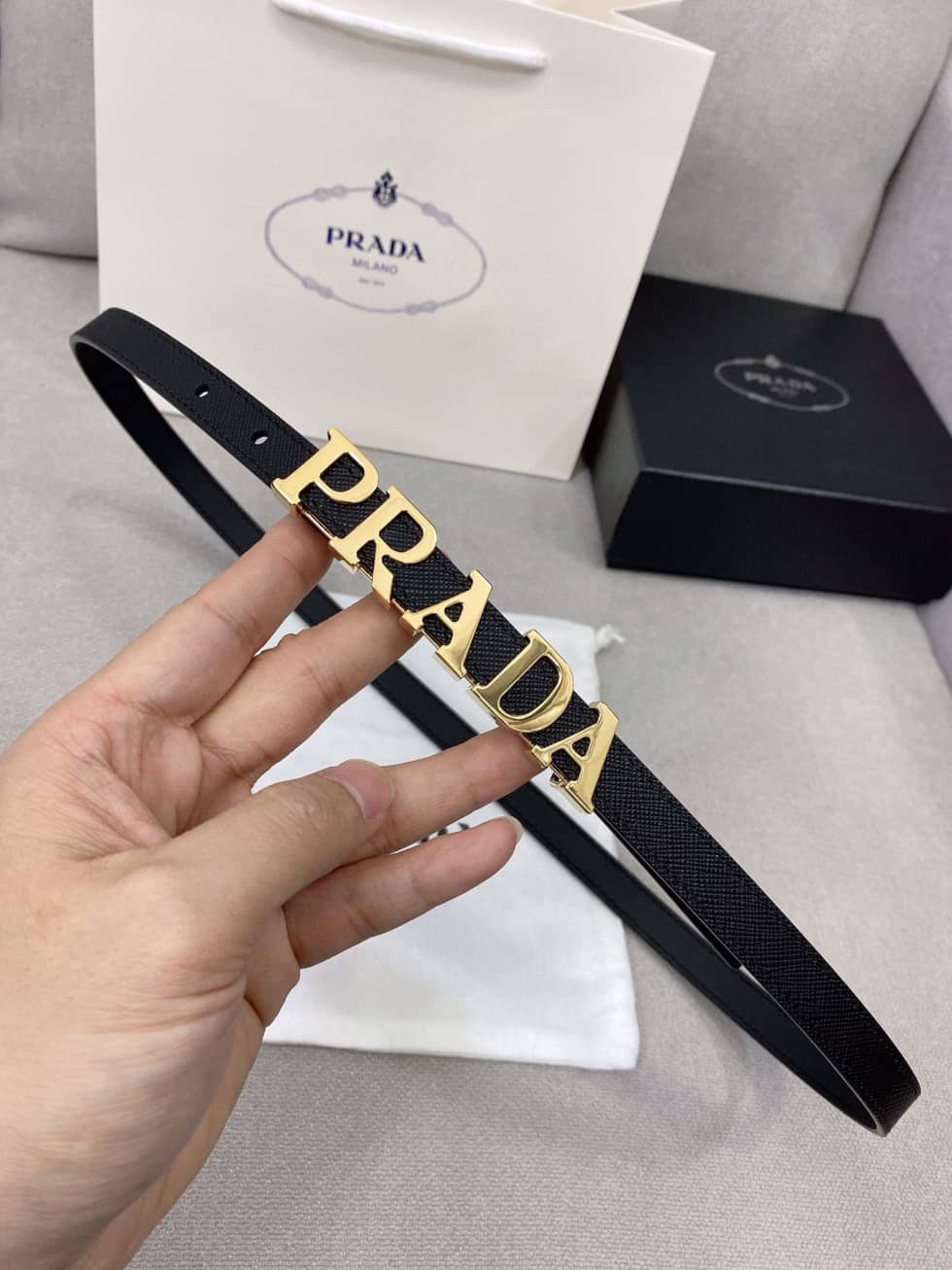 Best Replica Replica Prada Buckle Belt 15mm For Lady - Colareps