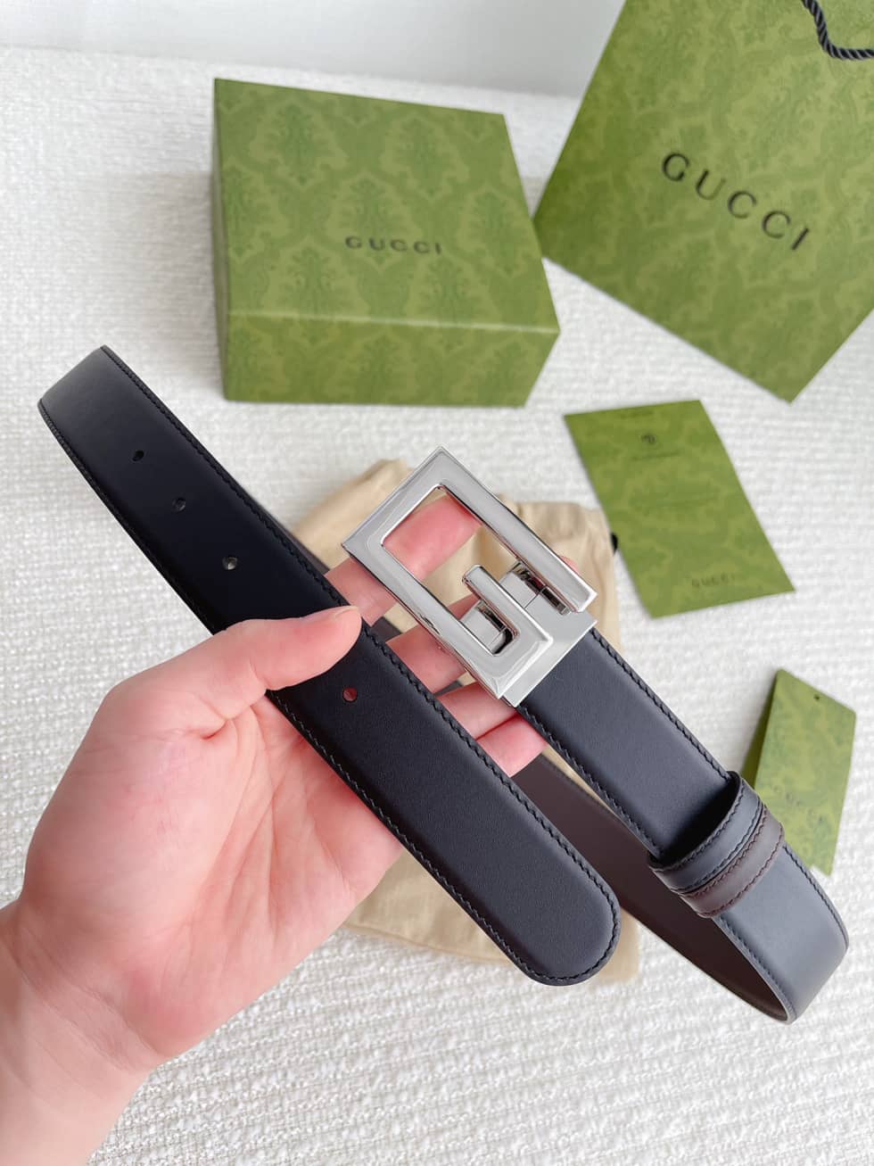 Best Replica Fake Gucci Logo Belt 35mm - Colareps