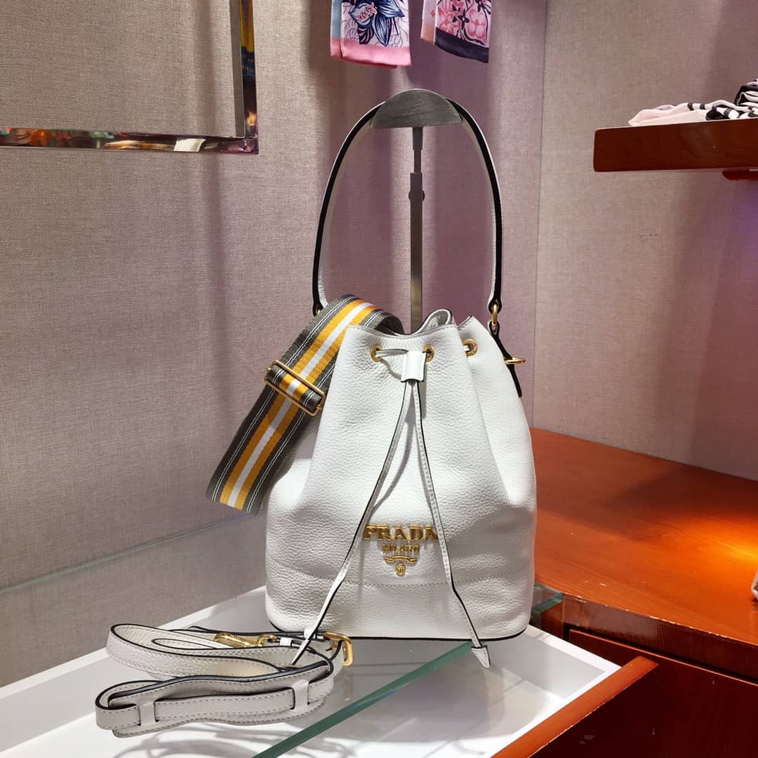 Best Replica Prada Leather Replica Bucket Bag - Colareps