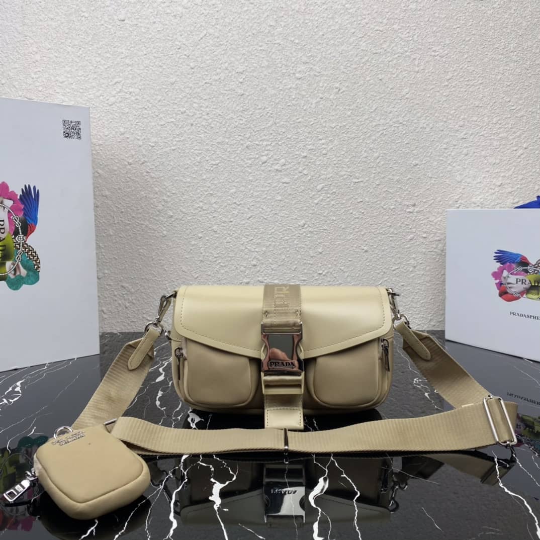 Best Replica Prada Pocket Nylon And Brushed Leather Replica Bag - Colareps