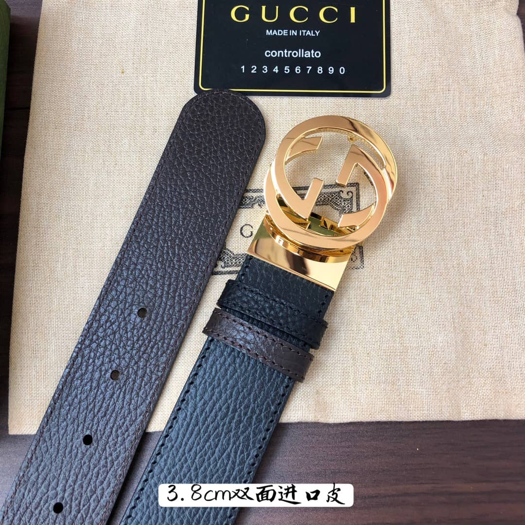 Best Replica Fake Gucci Logo Belt 38mm - Colareps